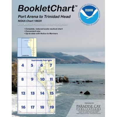 HISTORICAL NOAA BookletChart 18620: Point Arena to Trinidad Head with MARINE PROTECTED AREAS Highlighted