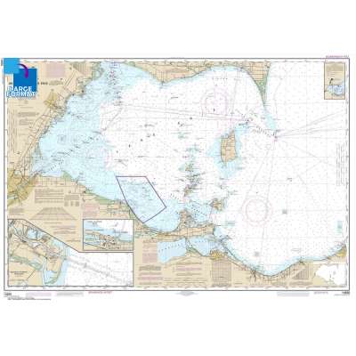 Great Lakes Charts :Large Format NOAA Chart 14830: West End of Lake Erie; Port Clinton Harbor; Monroe Harbor; Lorain to Detriot River; Vermilion