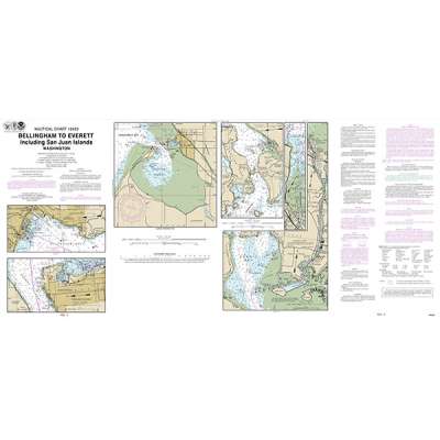 NOAA Chart 18423: Bellingham to Everett Including San Juan Islands; Blaine (7 PAGE FOLIO) Not updated since 2014