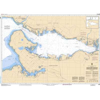 CHS Chart 3493: Vancouver Harbour Western Portion/Partie Ouest