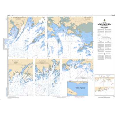 CHS Chart 4452: Havres et Mouillages - Harbours and Anchorages - Côte-Nord/North Shore