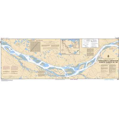 CHS Chart 6423: Askew Islands to/à Bryan Island Kilometre 1180 / Kilometre 1240