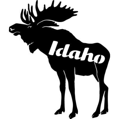 Customs & Named Metal Art :Moose w/ Idaho MAGNET