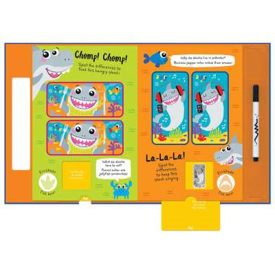 Activity Books :Shark Scramble: Spot the Difference (Pull-tab Wipe-clean Activity Book)