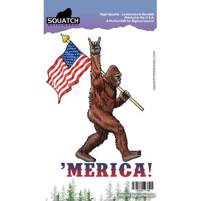 Bigfoot Novelty Gifts :Bigfoot 'Merica STICKER (10 PACK)
