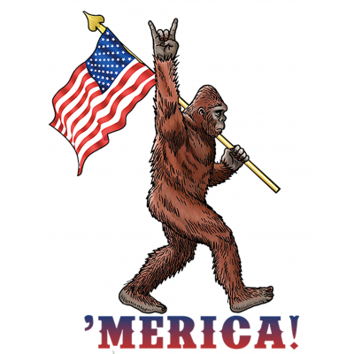 Bigfoot Novelty Gifts :Bigfoot 'Merica STICKER (10 PACK)