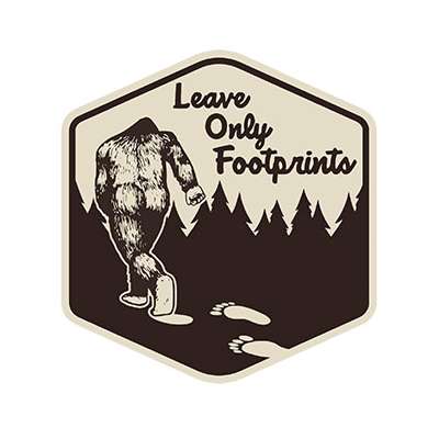 Bigfoot Novelty Gifts :Leave Only Footprints VINYL STICKER (10 PACK)