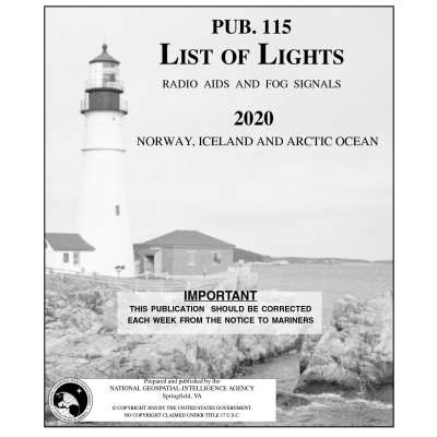 Pub 115 List of Lights: Norway, Iceland, and Arctic Ocean (CURRENT EDITION)