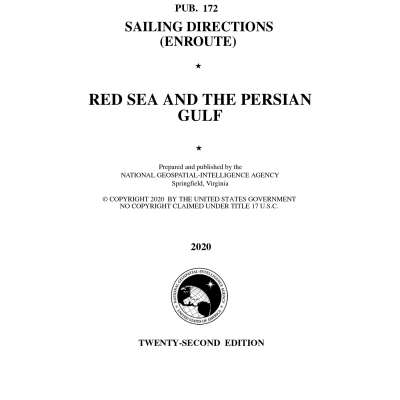 PUB 172 Sailing Directions Enroute: Red Sea and The Persian Gulf (CURRENT EDITION)