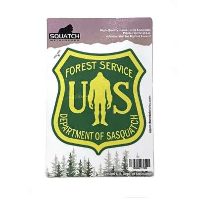 Bigfoot Novelty Gifts :U.S.F.S. Department of Sasquatch VINYL STICKER (10 PACK)