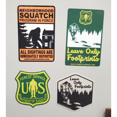 Bigfoot Gifts & Books :Bigfoot/Sasquatch Sticker Sheet #1 (10 PACK)