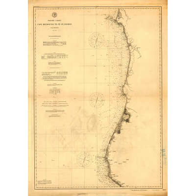 Historical Chart: Cape Mendocino to Point St. George 1891 (36 x 50 inches)