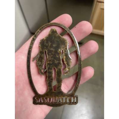 Bigfoot Metal Art :Sasquatch Oval MAGNET