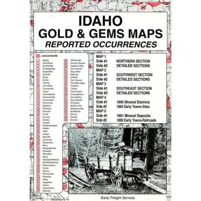 Idaho Gold and Gems Map, Then and Now