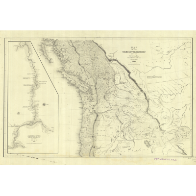 California :Historical Chart: Oregon Territory 1841 (36 x 25 inches)