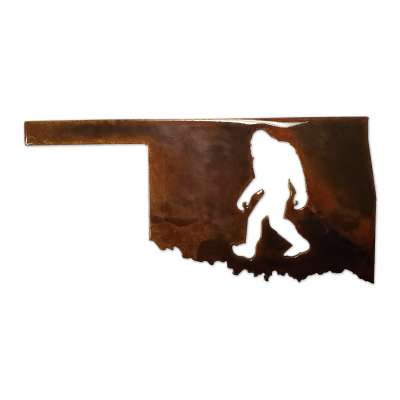 Bigfoot Metal Art :Oklahoma Bigfoot Magnet - Bigfoot Gift