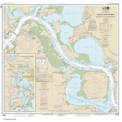 HISTORICAL NOAA Chart 11329: Houston Ship Channel Alexander Island to Carpenters Bayou;San Jacinto and Old Rivers