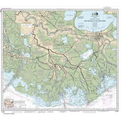 HISTORICAL NOAA Chart 11352: Intracoastal Waterway New Orleans to Calcasieu River East Section