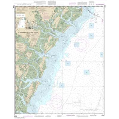 Atlantic Coast NOAA Charts :HISTORICAL NOAA Chart 11509: Tybee Island to Doboy Sound