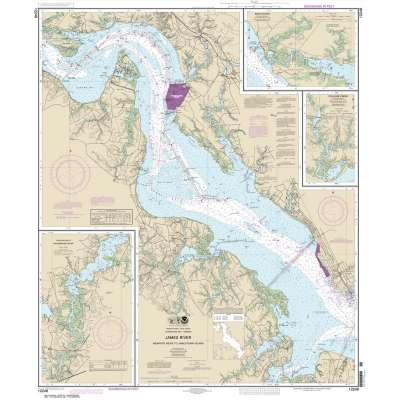 NOAA Chart 12248: James River Newport News to Jamestown Island; Back River and College Creek