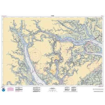 HISTORICAL NOAA Chart 11519: Parts of Coosaw and Broad Rivers