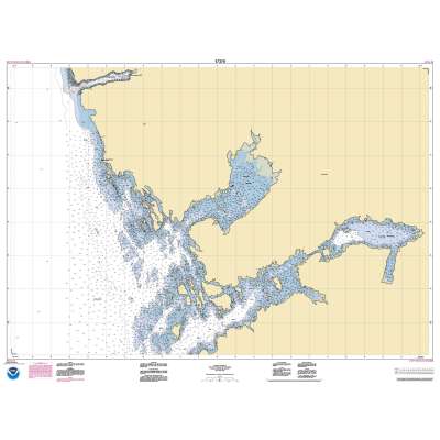 HISTORICAL NOAA Chart 17370: Bay of Pillars and Rowan Bay: Chatham Strait;Washington Bay: Chatham Strait