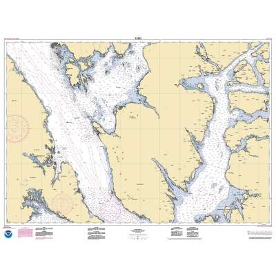 HISTORICAL NOAA Chart 17423: Harbor Charts-Clarence Strait and Behm Canal Dewey Anchorage: Etolin Island;Ratz Harbor: Prince of Wales Island;Naha Bay: Revillagigedo Island;Tolstoi and Thorne Bays: Prince of Wales ls.;Union Bay: Cleveland Peninsula