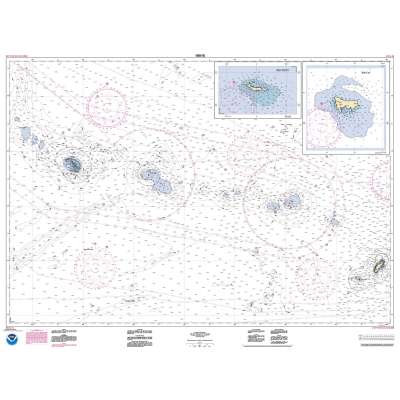 HISTORICAL NOAA Chart 19016: Ni'ihau to French Frigate Shoals;Necker Island;Nihoa