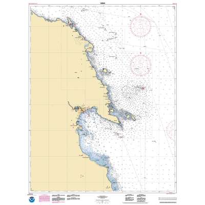 HISTORICAL NOAA Chart 14864: Harrisville to Forty Mile Point;Harrisville Harbor;Alpena;Rogers City and Calcite