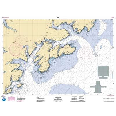 HISTORICAL NOAA Chart 16592: Kodiak Island Gull Point to Kaguyak Bay;Sitkalidak Passage