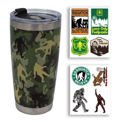 Squatch Metalworks - Green Camo - Stainless-Steel Tumbler with Lid