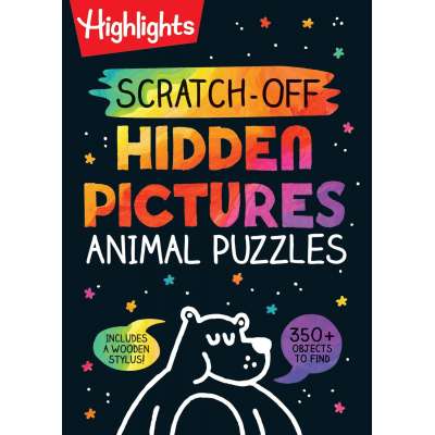 Scratch-Off Hidden Pictures Animal Puzzles - Book