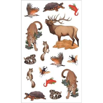 Wild, Wonderful Tattoo Woodland Animals: 60 Temporary Tattoos That Teach - Book