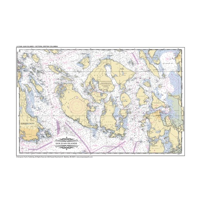 Placemat of San Juan Islands and Victoria, BC