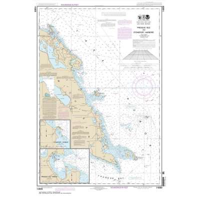 HISTORICAL NOAA Chart 14869: Thunder Bay Island to Presque Isle;Stoneport Harbor;Resque Isle Harbor