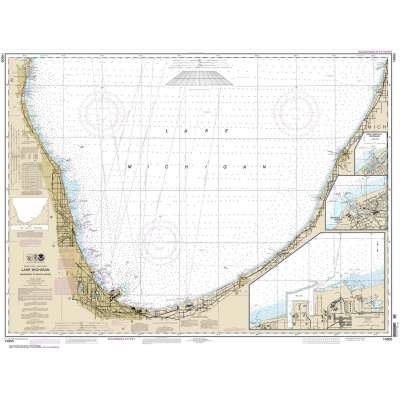 HISTORICAL NOAA Chart 14905: Waukegan to South Haven;Michigan City;Burns International Harbor;New Buffalo