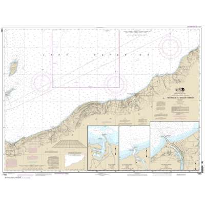 HISTORICAL NOAA Chart 14965: Redridge to Saxon Harbor;Ontonagon harbor;Black River Harbor;Saxon Harbor