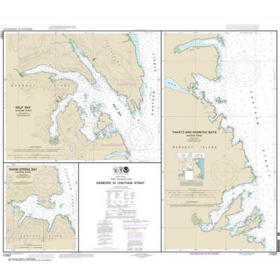 HISTORICAL NOAA Chart 17337: Harbors in Chatham Strait Kelp Bay;Warm Spring Bay;Takatz and Kasnyku Bays