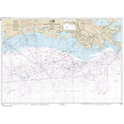 Gulf Coast NOAA Charts :NOAA Chart 11340: Mississippi River to Galveston