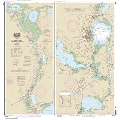 Atlantic Coast NOAA Charts :HISTORICAL NOAA Chart 11498: St. Johns River Lake Dexter to Lake Harney