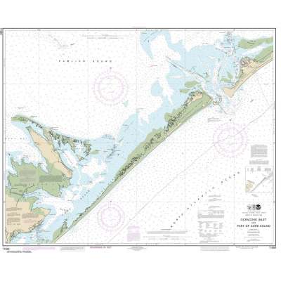 Atlantic Coast NOAA Charts :HISTORICAL NOAA Chart 11550: Ocracoke lnlet and Part of Core Sound