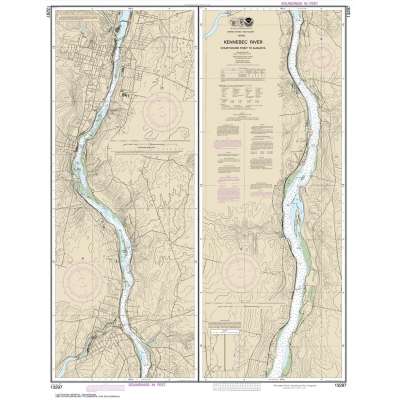 HISTORICAL NOAA Chart 13297: Kennebec River Courthouse Point to Augusta