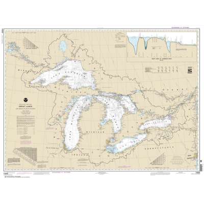 Great Lakes NOAA Charts :NOAA Chart 14500: Great Lakes: Lake Champlain to Lake of the Woods