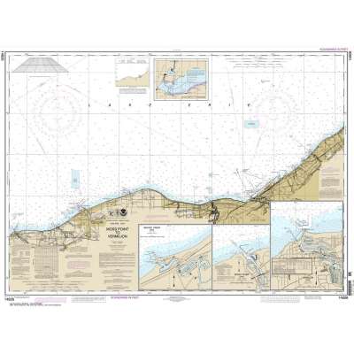 HISTORICAL NOAA Chart 14826: Moss Point to Vermilion;Beaver Creek;Vermilion Harbor;Rocky River