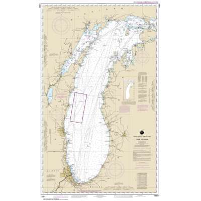 HISTORICAL NOAA Chart 14901: Lake Michigan (Mercator Projection)