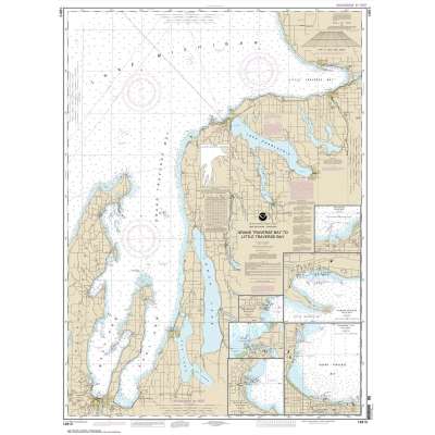 HISTORICAL NOAA Chart 14913: Grand Traverse Bay to Little Traverse Bay;Harobr Springs;Petoskey;Elk Rapids;Suttons Bay;Northport;Traverse City