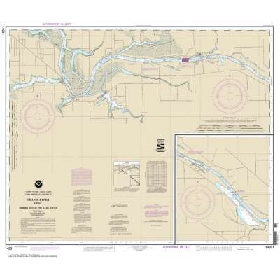 Great Lakes NOAA Charts :NOAA Chart 14931: Grand River From Dermo Bayou To Bass River