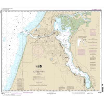 Great Lakes NOAA Charts :NOAA Chart 14938: Manistee Harbor and Manistee Lake