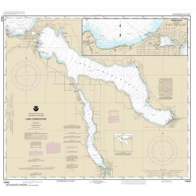 Great Lakes NOAA Charts :HISTORICAL NOAA Chart 14942: Lake Charlevoix;Charlevoix: South Point to Round Lake