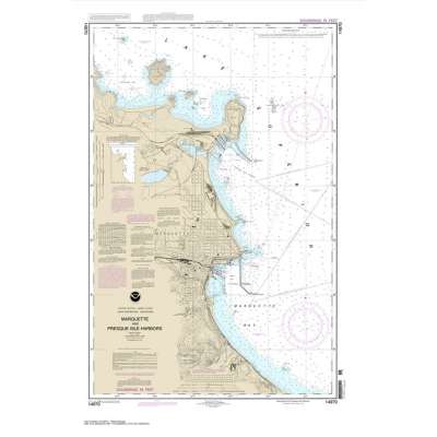 HISTORICAL NOAA Chart 14970: Marquette and Presque Isle Harbors